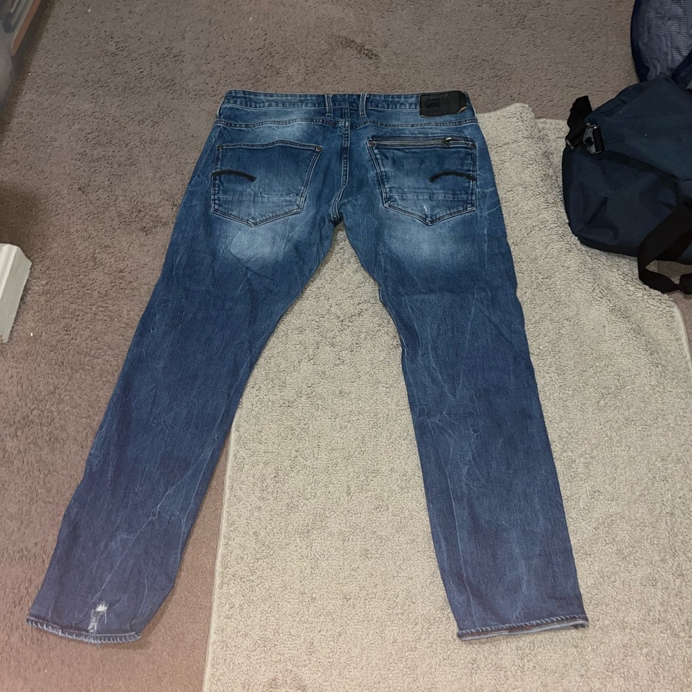 G-Star Men's Blue Slim Straight Jeans - Picture 2 of 4